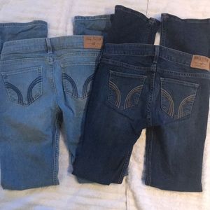 Hollister boot cut jeans. 2 pair. 1 dark-1light.